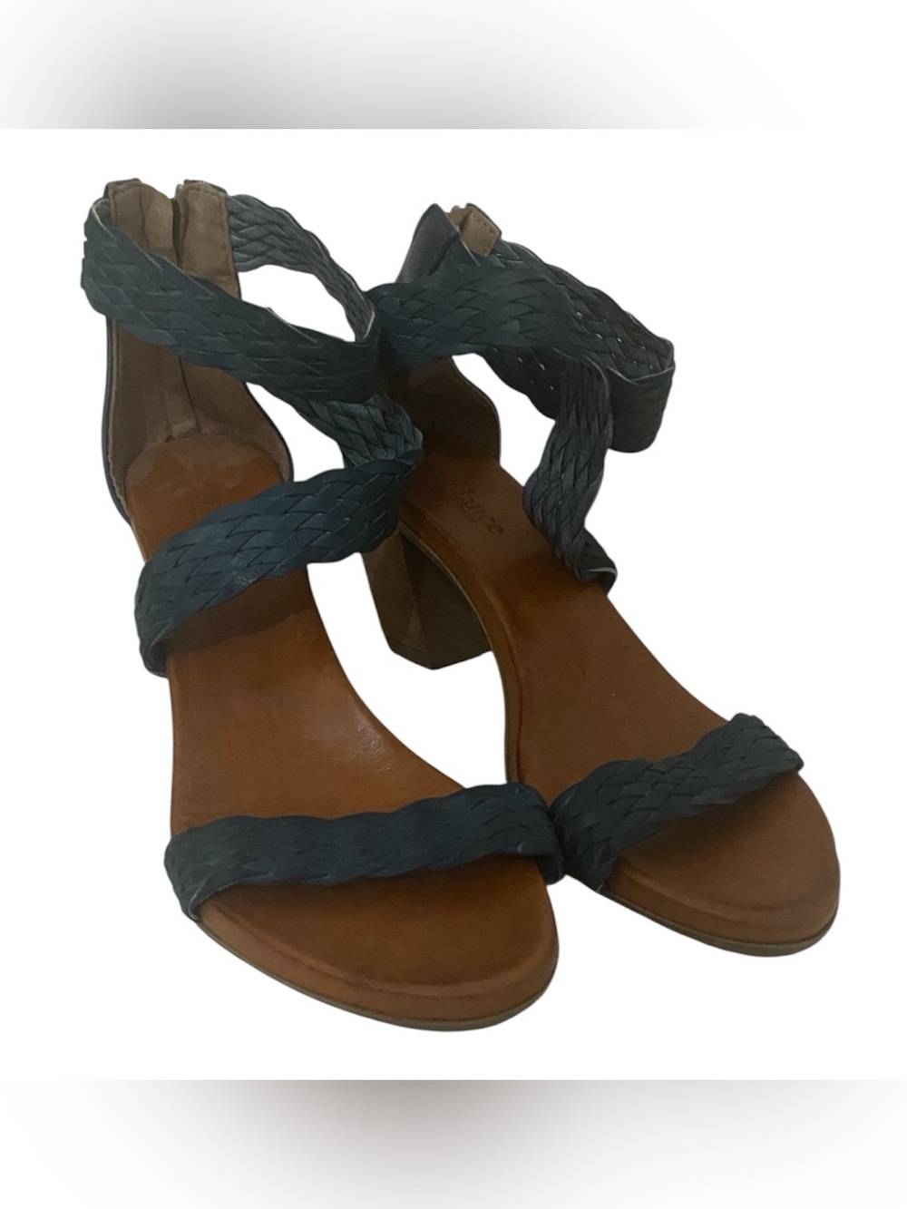 Sundance Bonaire Braided Strap Block Heel Sandals 41 US 9.5 - 10
